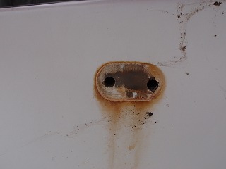 錆ダレしたところ